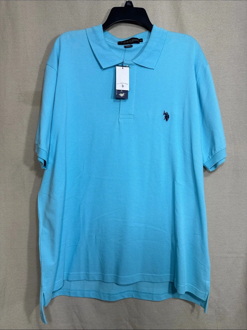 U.S Polo ASSN by Sky Blue Short-Sleeve Polo with Navy Pony XL